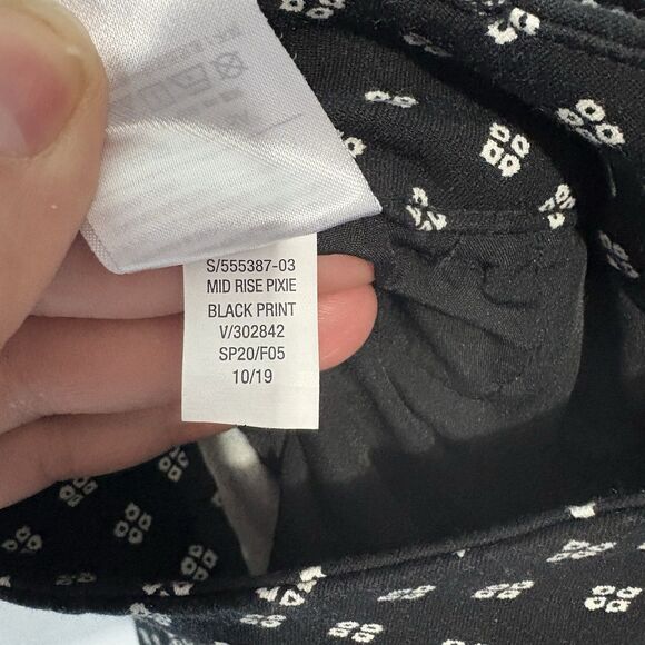 Old Navy Pixie Pants Women's Size 12 Black White Print Diamond Polka Dot Stretch - Picture 7 of 7